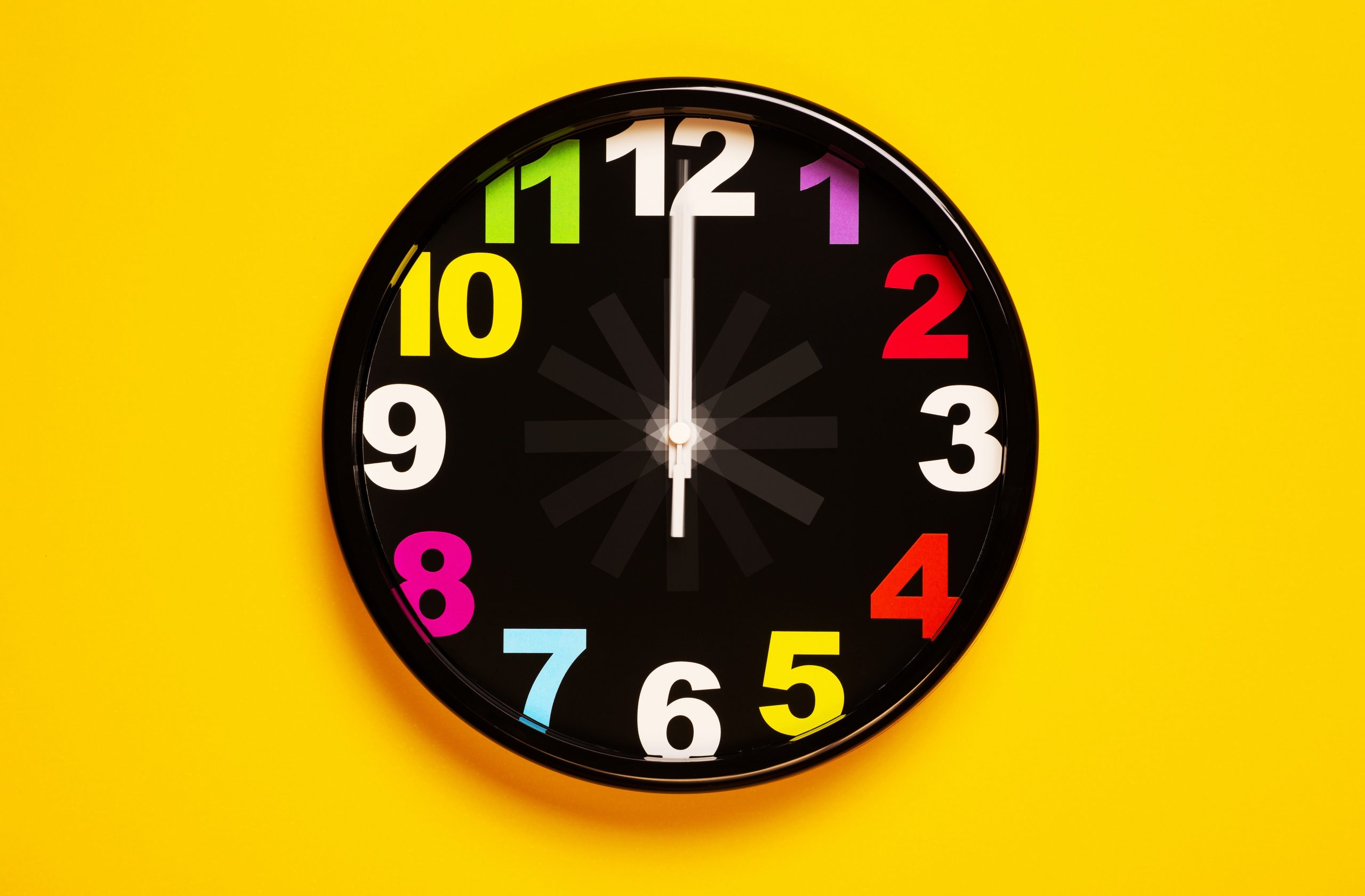 Black and Yellow Analog Clock