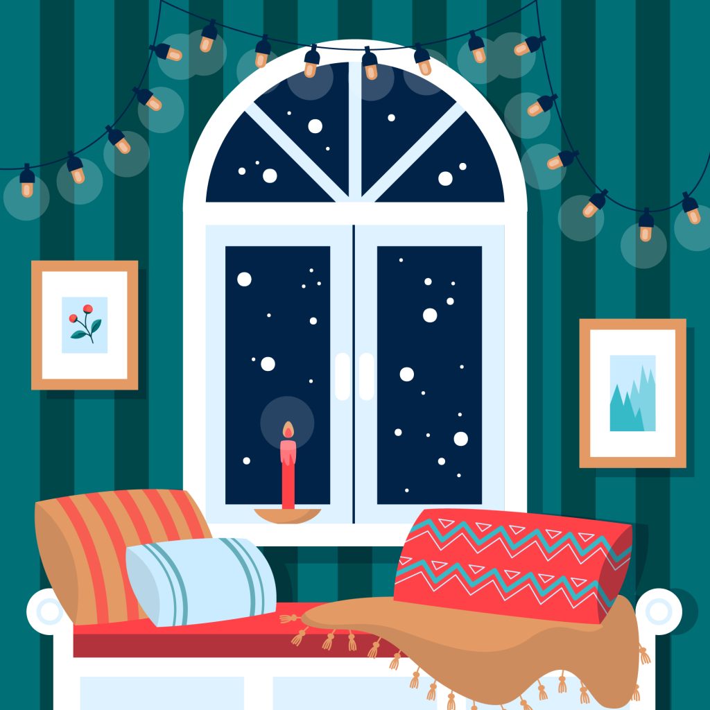 Winter window illustration