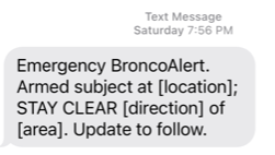 BroncoAlert with no information