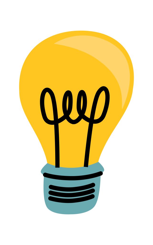 Light bulb yellow glowing cartoon vector illustration, idea symbol