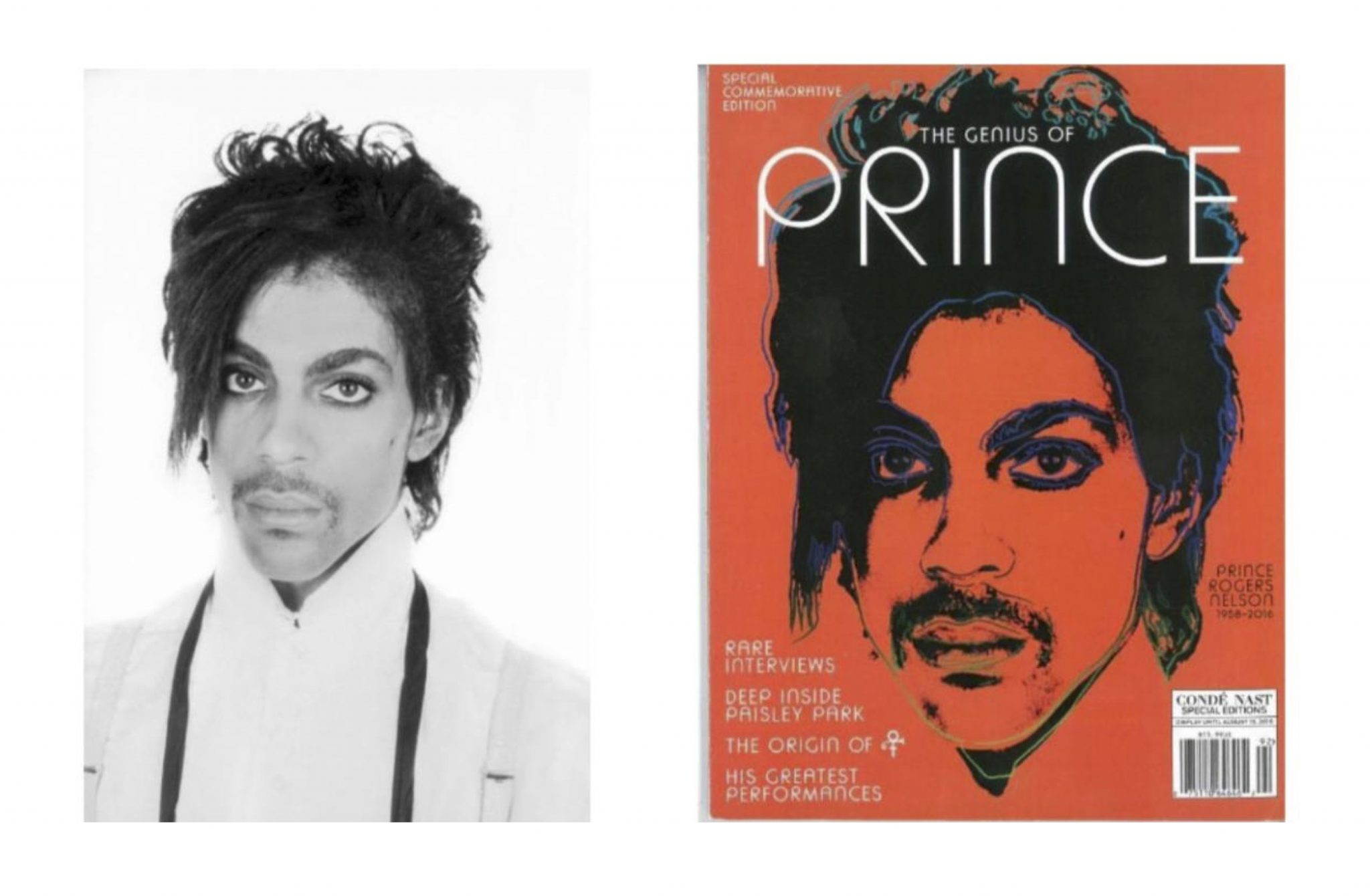 Two images of Prince