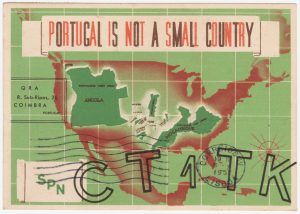 Poster overlaying Portugal's colonial possessions on a map of the lower 48 with the heading "Portugal is not a small country" - from the Cornell University Digital Collections: https://digital.library.cornell.edu/catalog/ss:19343659