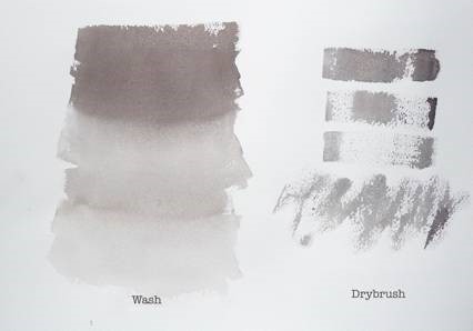 Lightening layers of shades of gray with different brush patterns next to them