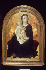 Virgin Mary holding baby in a blanket