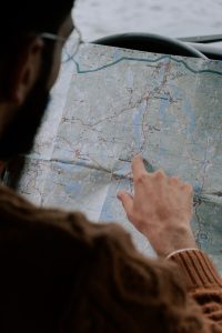 Person looking at a map