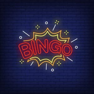 Picture of the word BINGO in neon