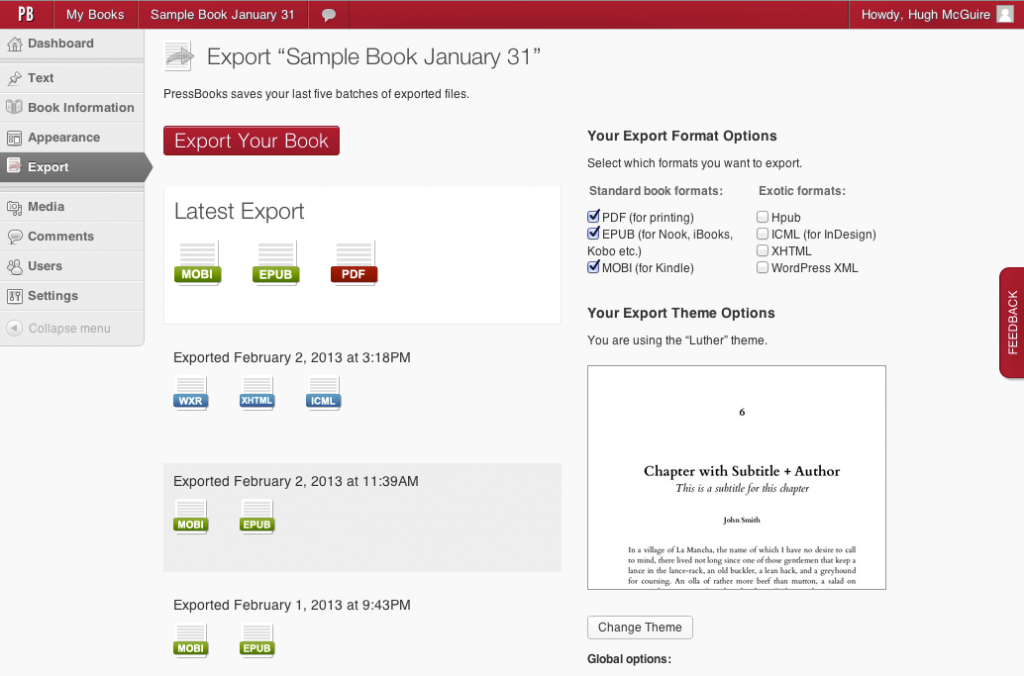 STEP 4. Export your book STEP 4. Export your book